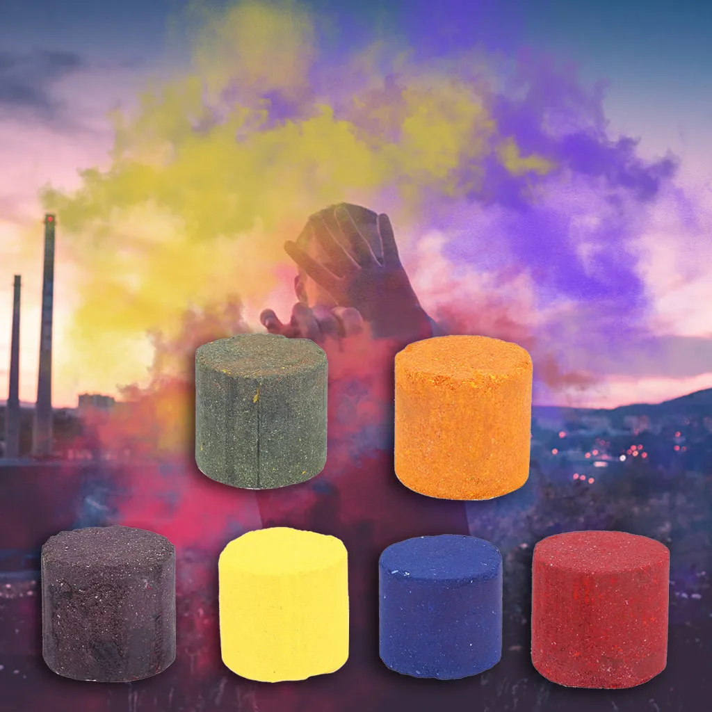 

Smoke Cake Colorful Smoke Effect Show Round Bomb Stage Photography Aid Props Smoke For Background Advertising Holiday DIY Hot