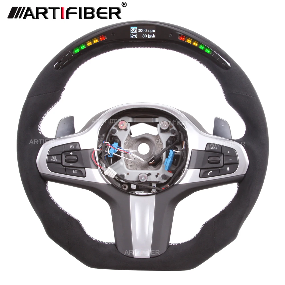 

LED Carbon Fiber Steering Wheel for BMW 1 3 5 7 8 M Series X3 X5 G15 F40 G20 G30 G01 G11 G05 M1 M3 M5 M8