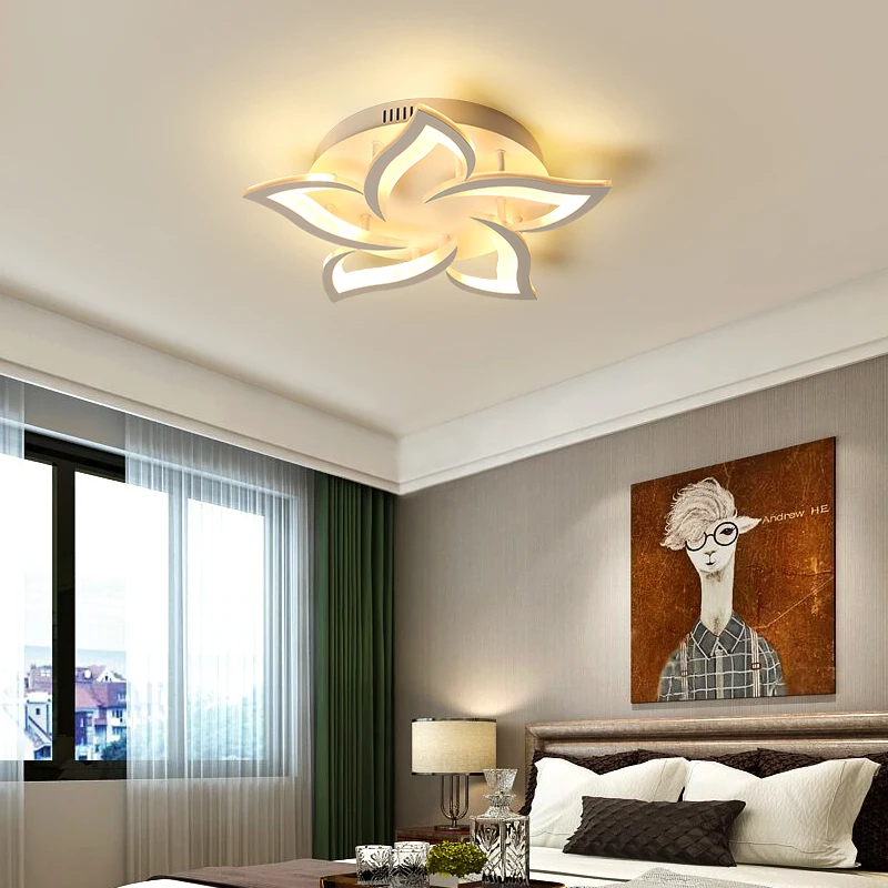 

New petal Chandelier For Living Room Bedroom Home lustre para sala AC85-265V Modern LED Ceiling Chandelier Lamp Fixtures lustre