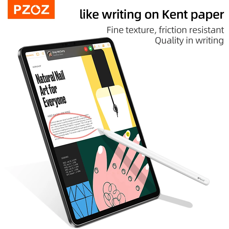 pzoz for ipad pro 9 7 11 10 5 pet film like writing on paper screen protector for ipad 10 2 2019 2020 ipad mini 4 5 like paper free global shipping