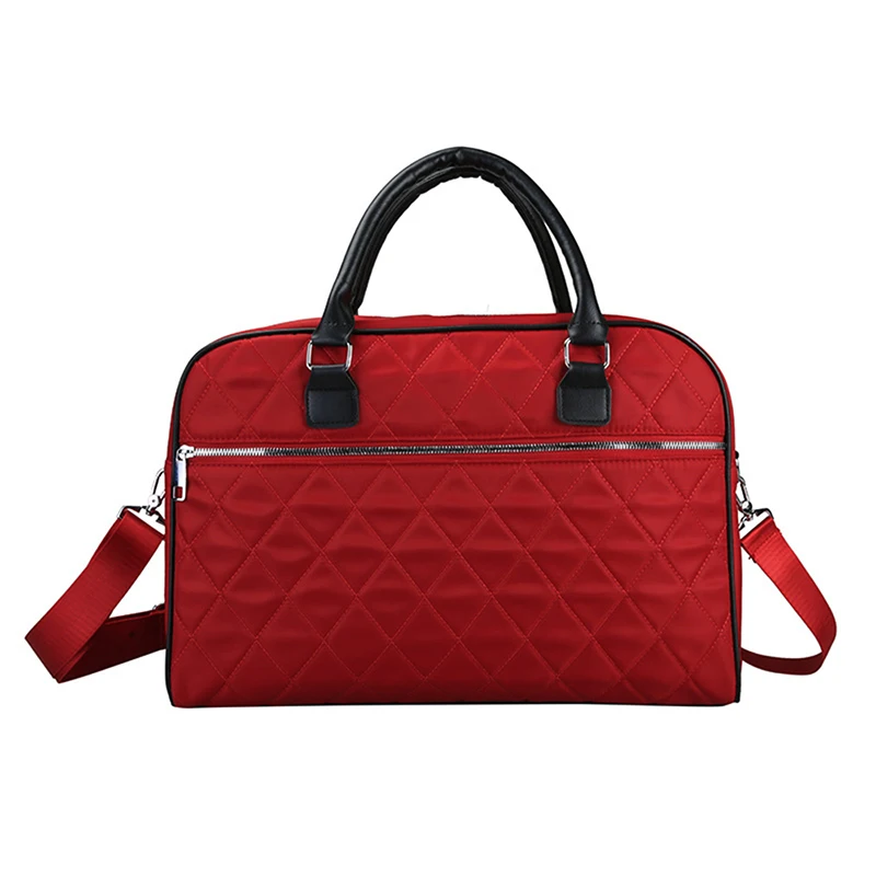 Diamond Lattice Gym Shoe Bags Sport Bag for Women Fitness Over the Shoulder Travel Luggage Bag Handbags Male Nylon Black XA745WD - Color: Red Normal Style 2