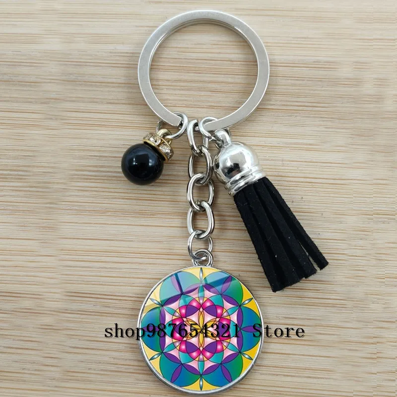 Индийский богемный брелок с мандалой художественная живопись ручной работы