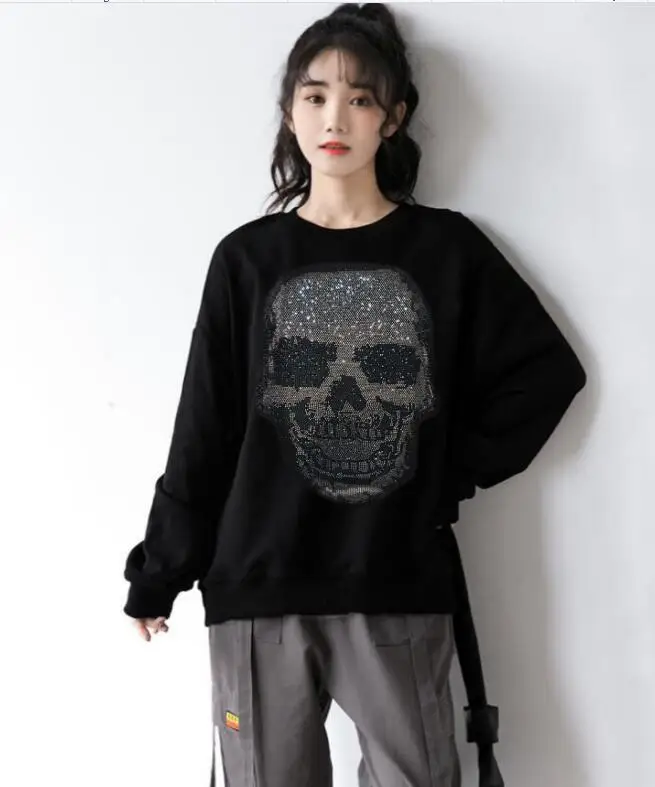 

Young girls Diamond stone hoodies 2021 new collage girls winter sweatshirt women oversized 3XL