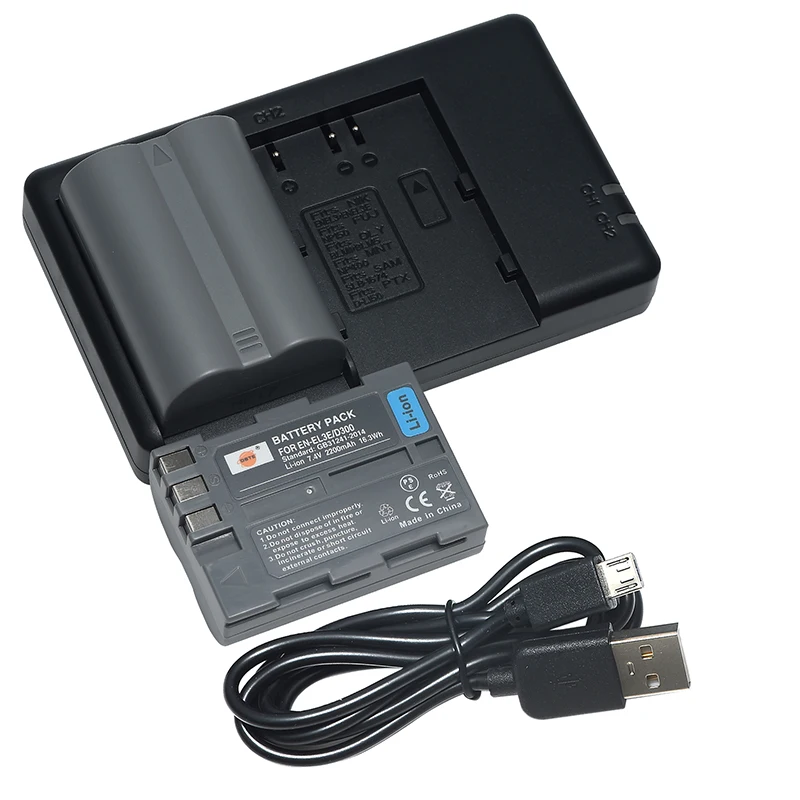 3 шт. 2200 мАч 7 4 V DSTE EN-EL3E ENEL3 D300 цифровой аккумулятор DSLR 1 * Зарядное устройство для Nikon