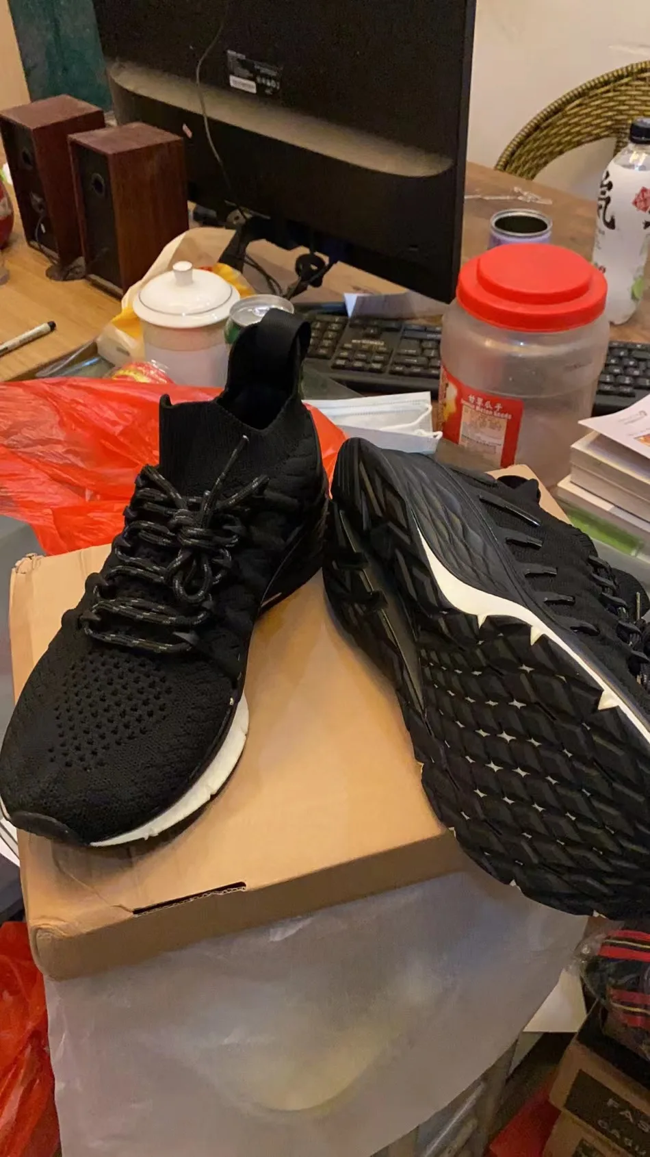 Original Xiaomi Mijia Youpin Men Smart Outdoor Sports Running Shoes Fishbone Lock System Elastic Knitting Vamp Male Mi Sneakers