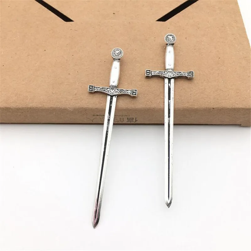 6 шт./пакет винтажный металлический нож меч ограждение Подвески DIY модные аксессуары Подвески для изготовления ювелирных изделий серьги браслет - Окраска металла: Style 5