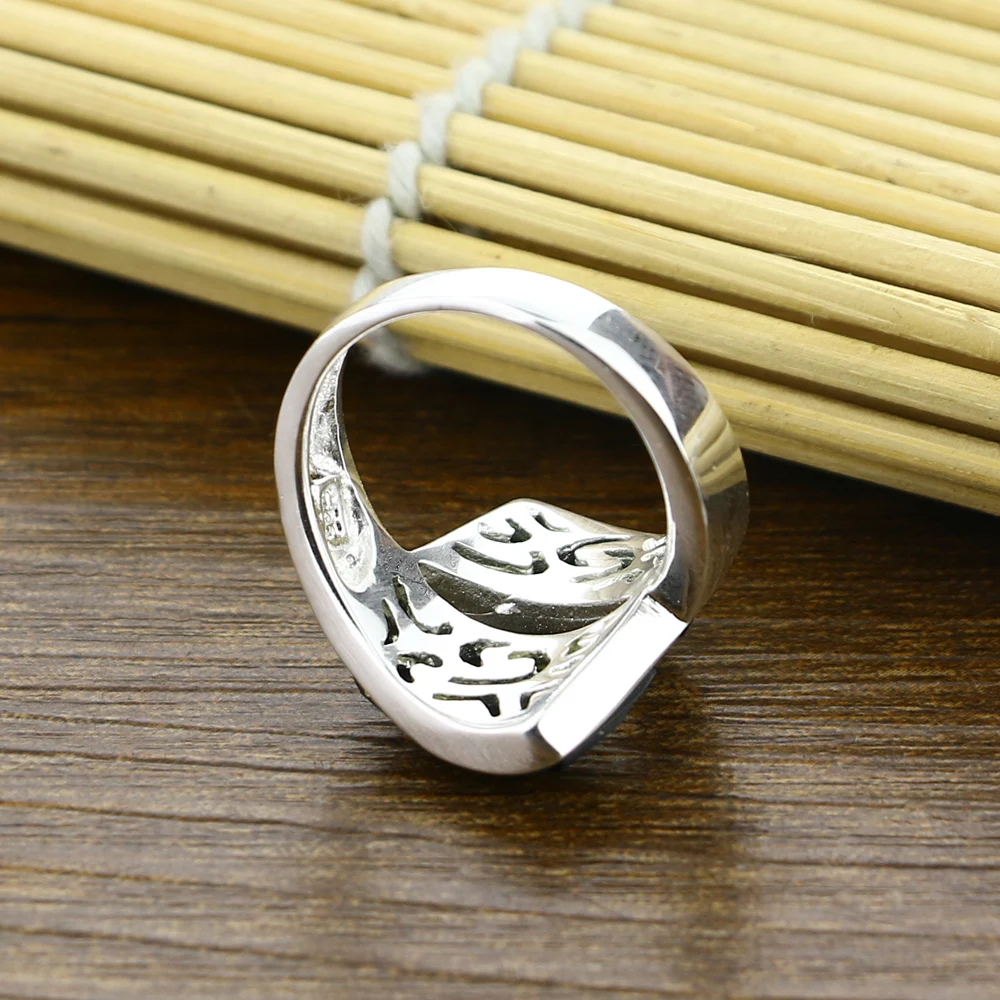 Модное широкое серебряное кольцо искусственное для женщин серебряные ювелирные