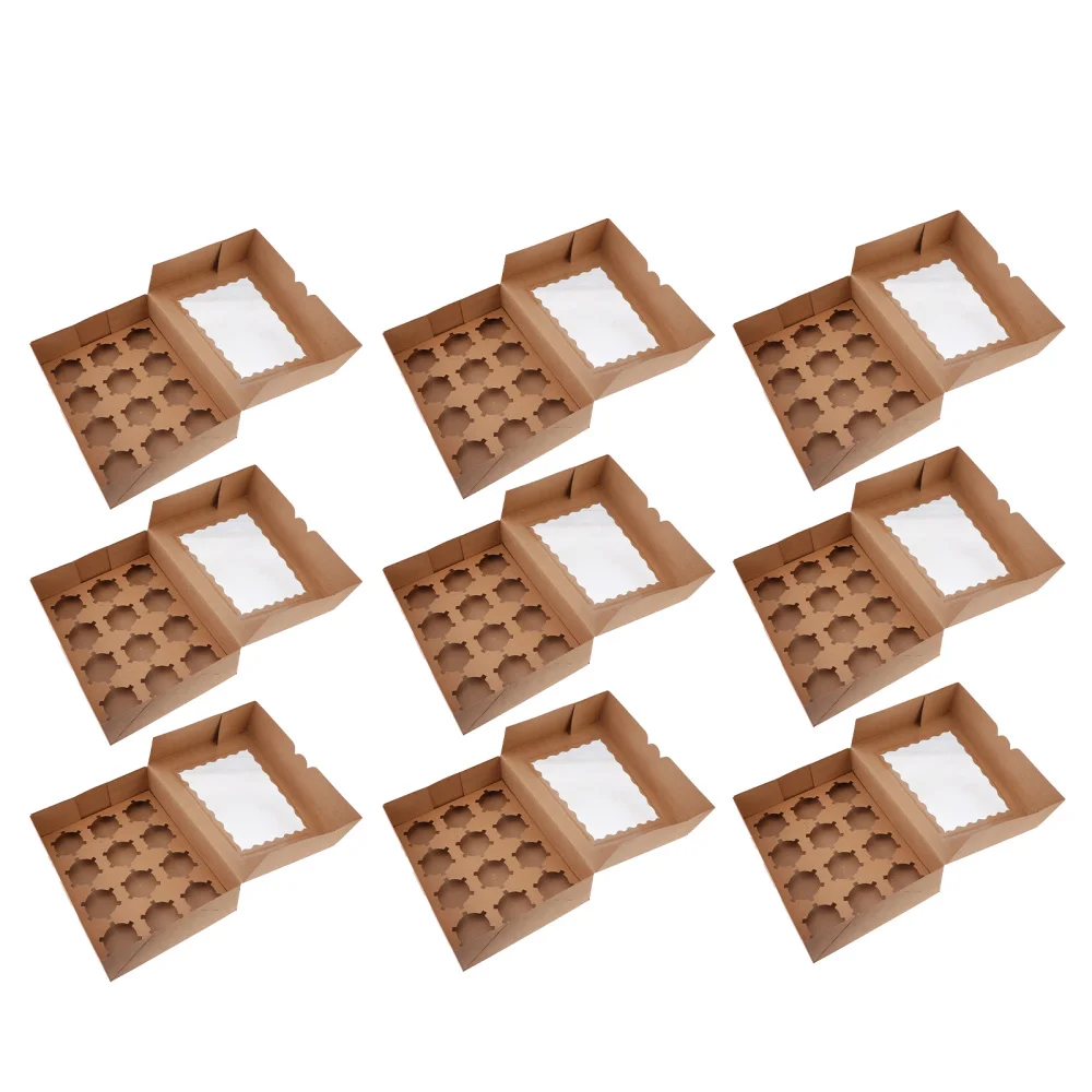 

10Pcs Upper Window Dessert Packing Boxes Cake Packing Boxes (Assorted Color)