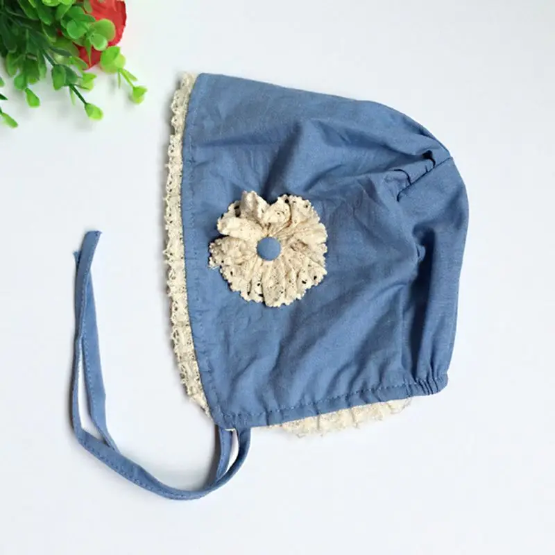 

Vintage Baby Adjustable Hat Baby Fotografia Props Cotton Infant Bonnet Baby Girl Hat Accessories