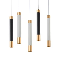 long tube modern led pendant black white golden lamp island bar counte shop room kitchen fixtures hanglamp luminaire light