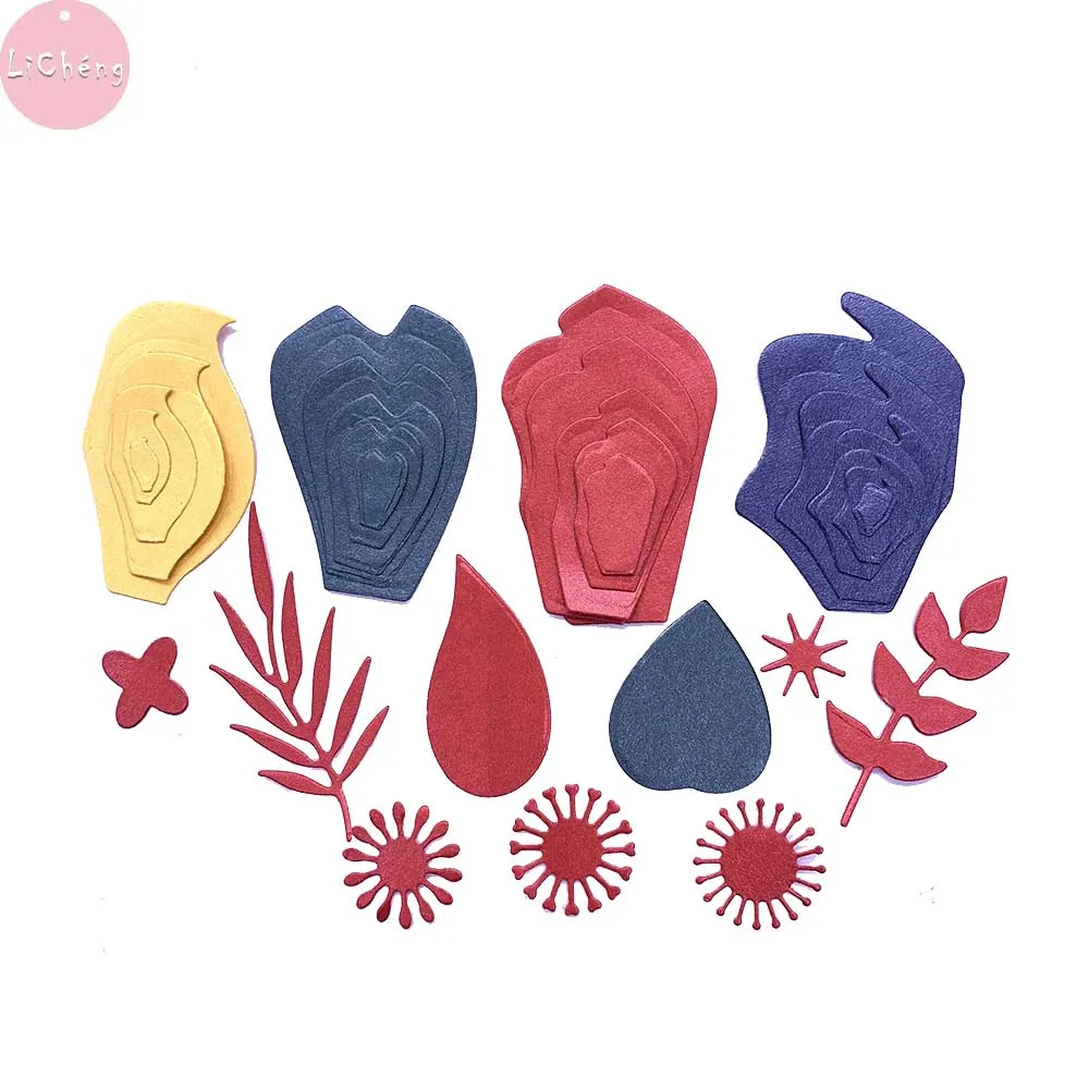 Цветы Листья Металлический Трафаретный вырубной штамп Скрапбукинг папки для