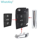 Чехол для автомобильного ключа, боковой, блестящий, металлический, задний, для Vw Gollf 7 MK7, для Skoda Octavia A7 Seat Leon Altea Ibiza, автомобильные аксессуары