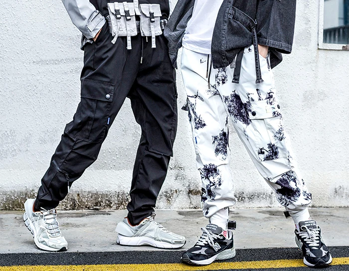 Aelfric Eden Модные мужские штаны с карманами и гарем карго Harajuku с эластичной талией в стиле хип-хоп повседневные мужские спортивные штаны для уличного бега
