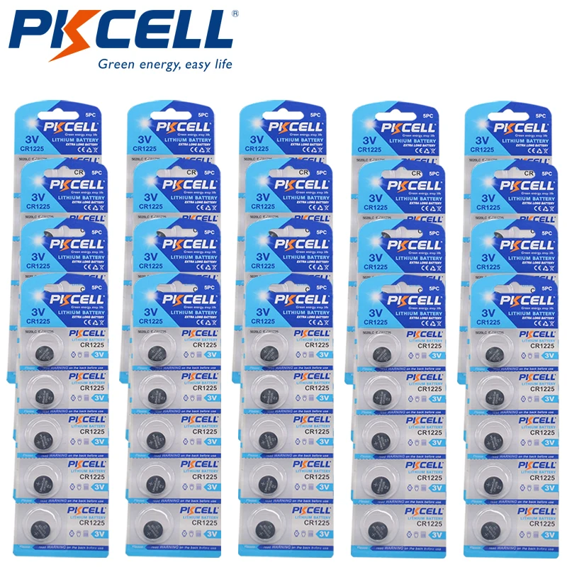 

100pcs CR1225 3V lithium battery DL1225 EBR1225 ECR1225 B1225 battery button cell battery for Toys Communic Watch Car Remote Key