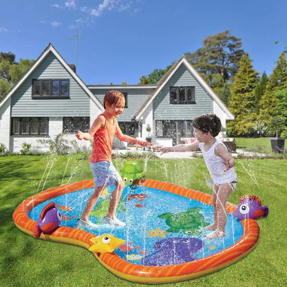 

Water Sprinkler Pool Kids Sprinkler Splash Pad Wading Pool For Learning Children Sprinkler Water Toy Outdoor Water Fun Dropship