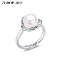 zhboruini simple pearl ring 14k gold and silver filled flower natural freshwater pearl ring jewelry for women gift dropshipping