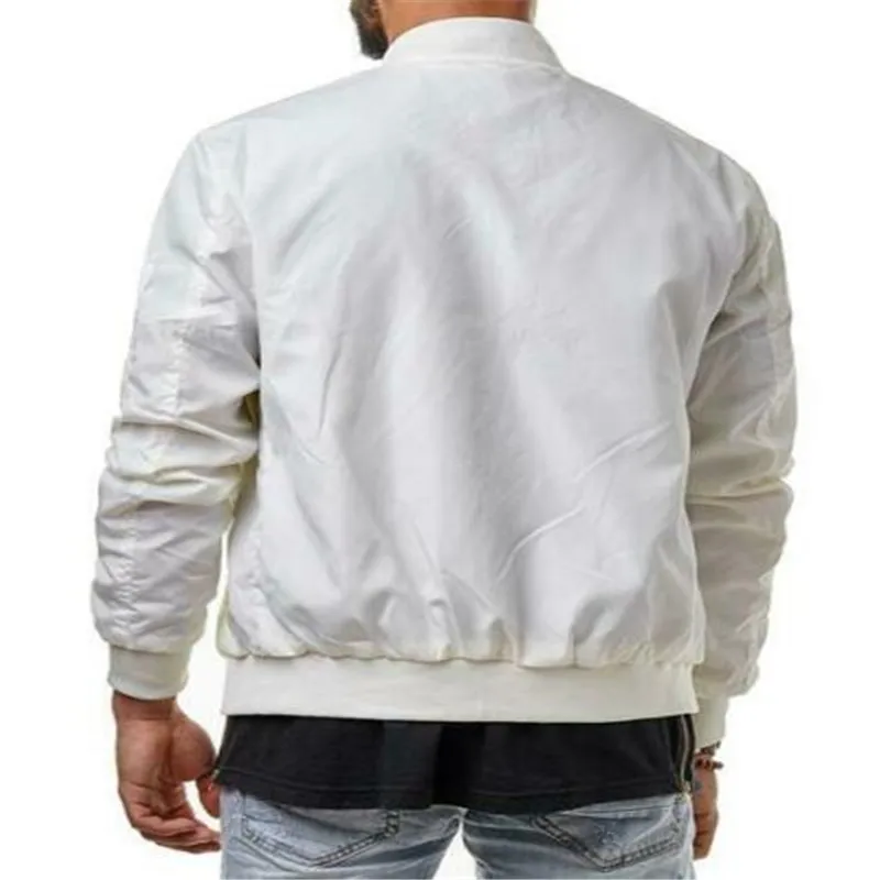 Мужская куртка-бомбер для фитнеса Повседневная тонкая однотонная модель 2020 в
