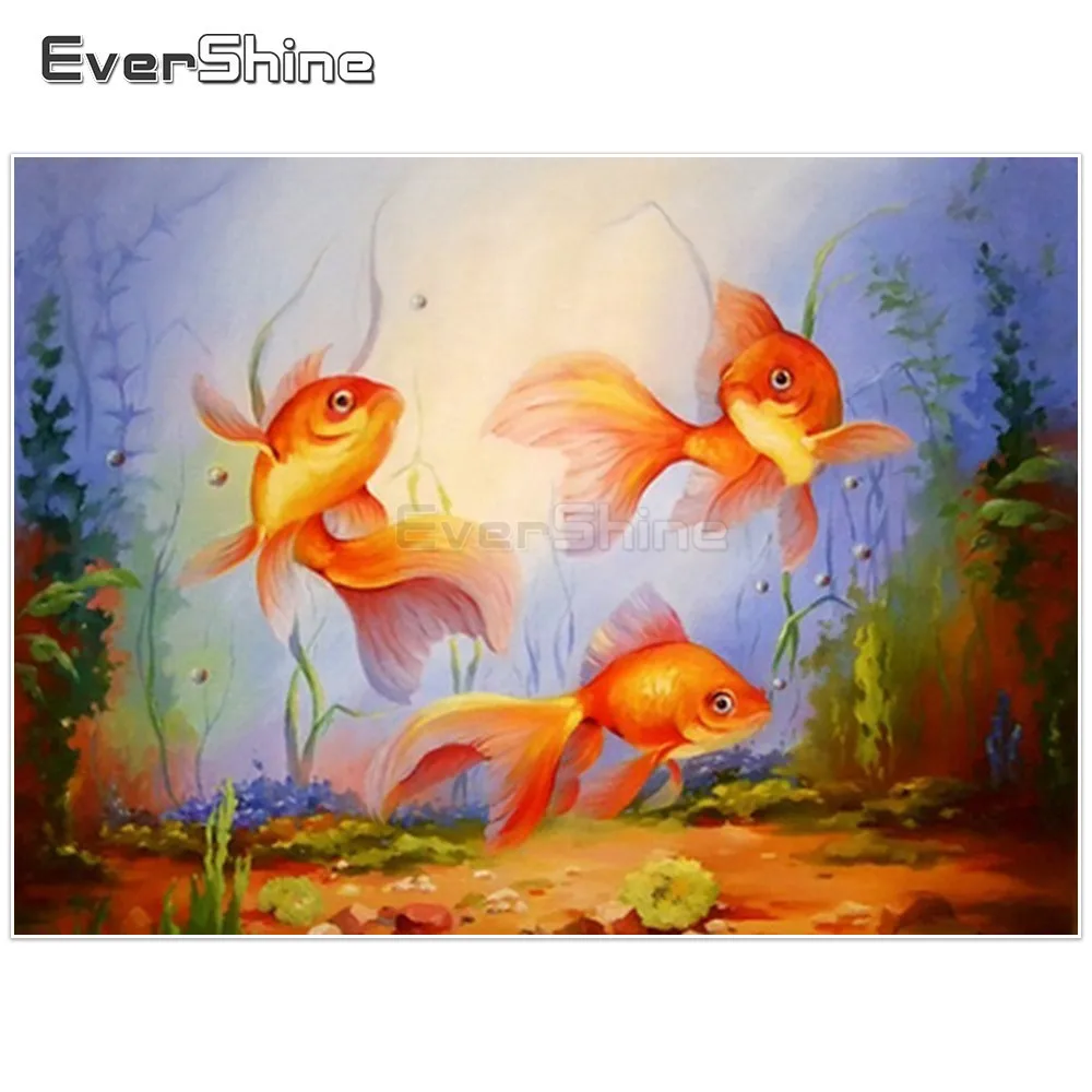 EverShine алмазная живопись вышивка крестом животные мозаика картина стразами Рыба