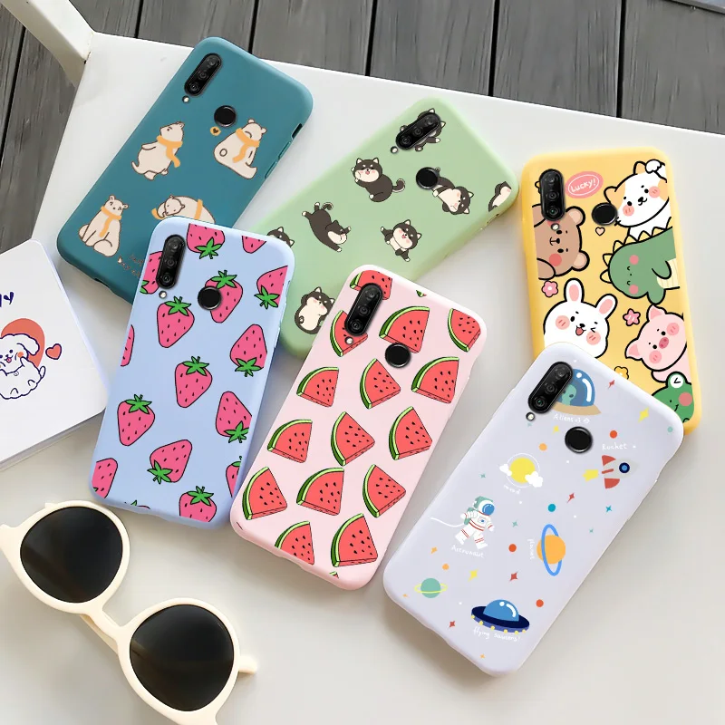 tpu shell soft case for huawei p30 pro lite nova4e case silicone cartoon fashion shell for p30 lite p30 pro nova4e phone cover free global shipping