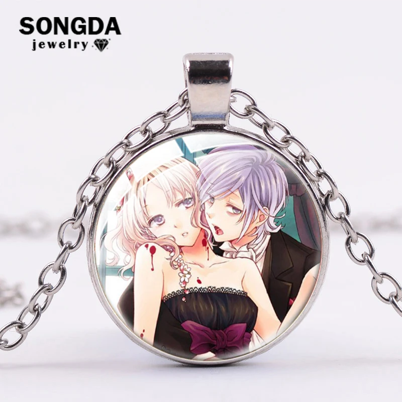 

SONGDA Newly Kawaii DIABOLIK LOVERS Necklace Kanato Shu Subaru Ruki Yuma Kino Necklace with Zinc Alloy Long Chain Anime Jewelry