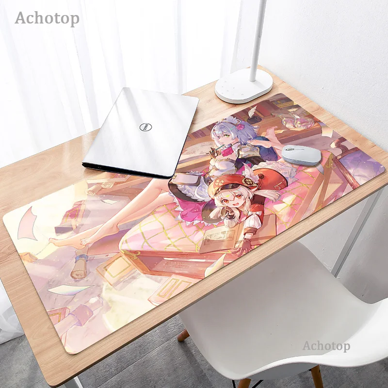 Большой игровой коврик для мыши Kawaii Genshin Impact ПК компьютер резиновый милый Аниме