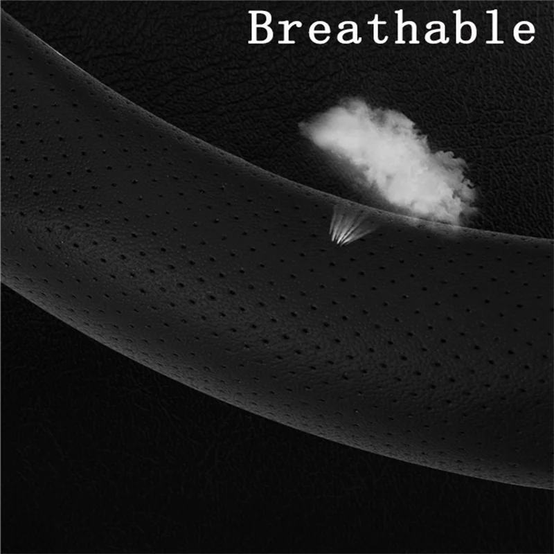 

Anti Slip Car Carbon Fiber Steering Wheel Cover 38cm for Honda Models Auto Interior Protective Accessories Car Styling Black Red