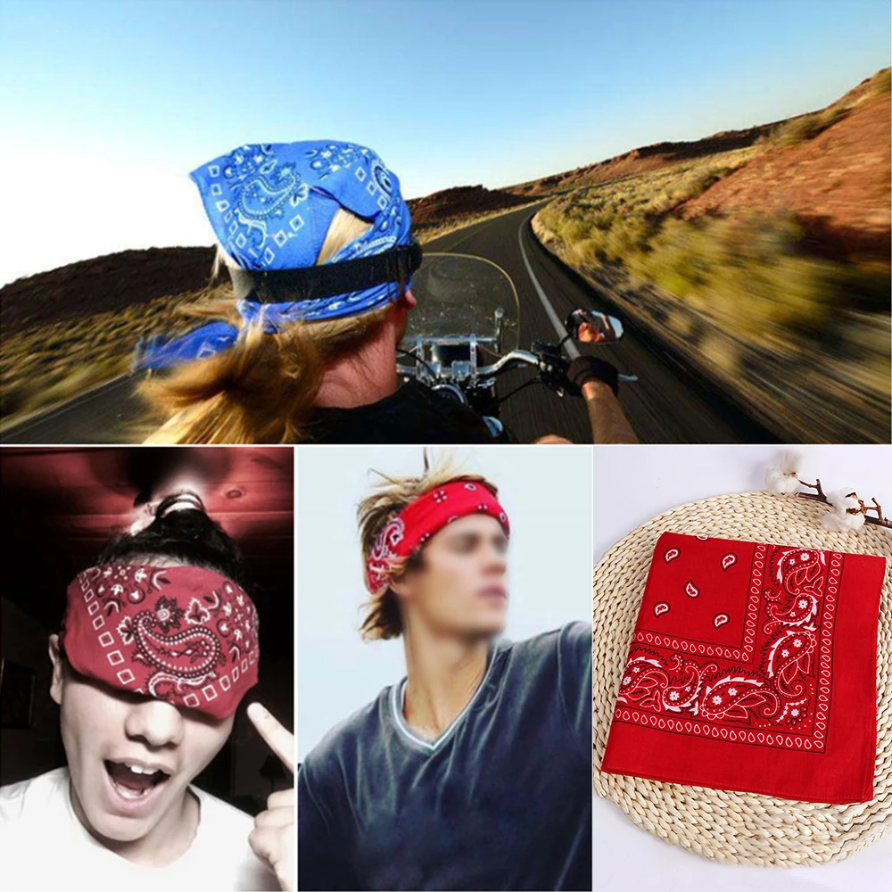 2020 Fashion Hip Hop Polyester Bandana Square Scarf 55*55cm Black Red Paisley Headband Printed For Women/Men | Дом и сад