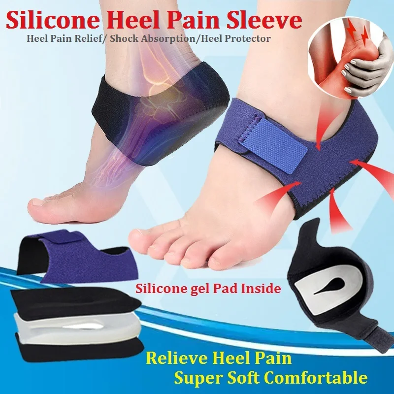 Plantilla para el cuidado de los pies, almohadilla amortiguadora para el dolor de talón, Tendonitis de Aquiles, Protector para aliviar la fatiga del pie, almohadillas de absorción de impacto