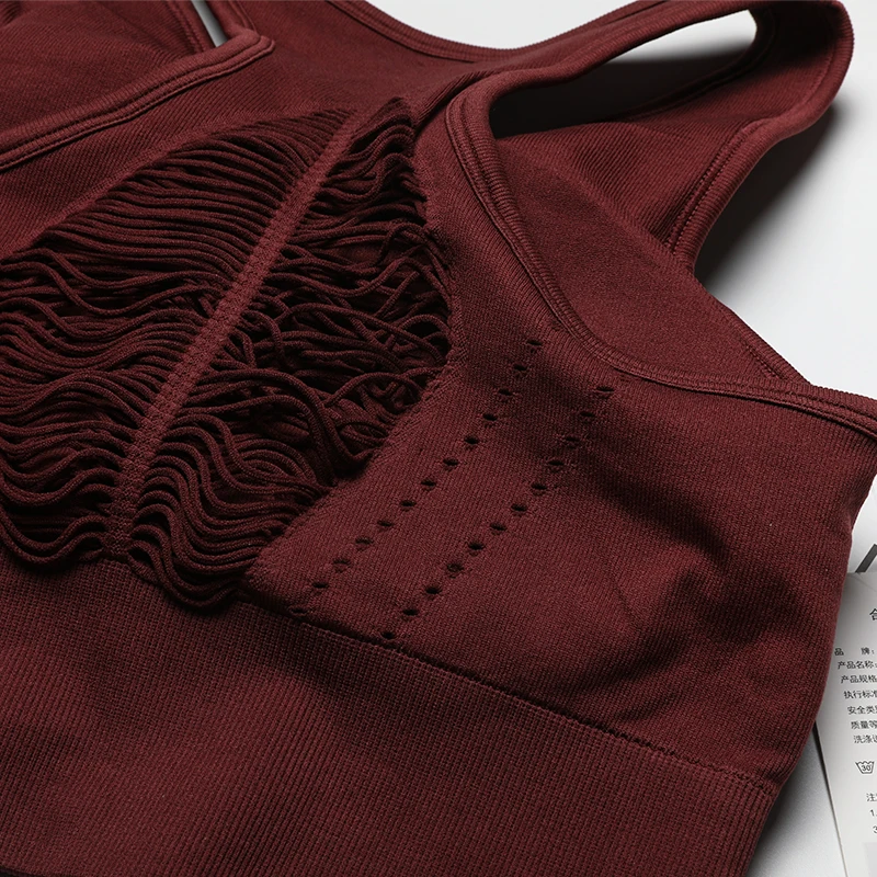 Seamless Yoga Bra with Removable Pads Skin Friendly Wearproof Breathable Fitness Sportswear BraTops Female