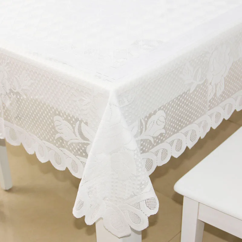 YMQY белая кружевная скатерть с цветочной вышивкой для свадьбы прикроватная