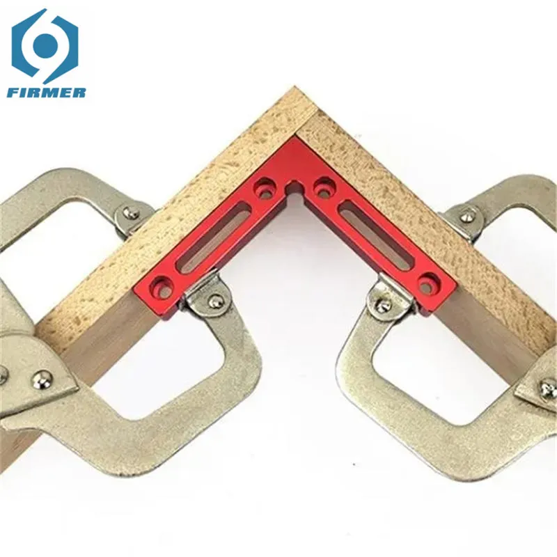 Red 120mm 90 Degree Right Angle Positioning Ruler Clamping Square Corner Aluminium Alloy Woodworking L-Shaped Fixing Fixture enlarge