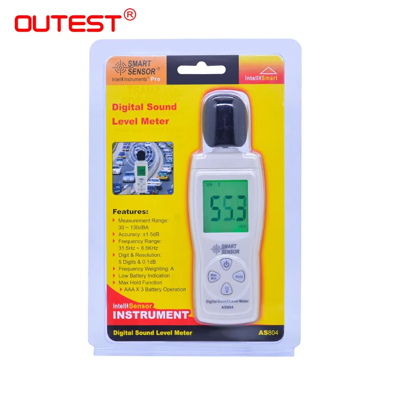 

OUTEST Digital Sound level Meters Decibel Monitor logger Noise Audio Detector Digital Diagnostic-Tool Noise DB Meter 30-130dB