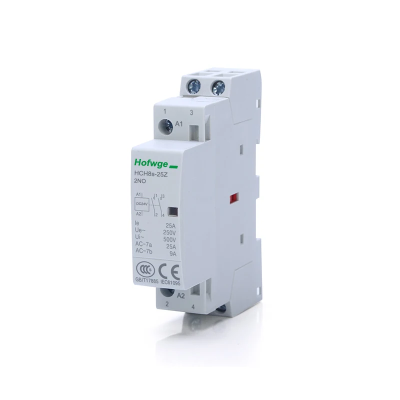 HCH8s-25Z DC контактор DC24V катушка DC12V 2P 220V 25A 16A 2NO 1NO1NC автоматический Householdr Тип Din-рейки |