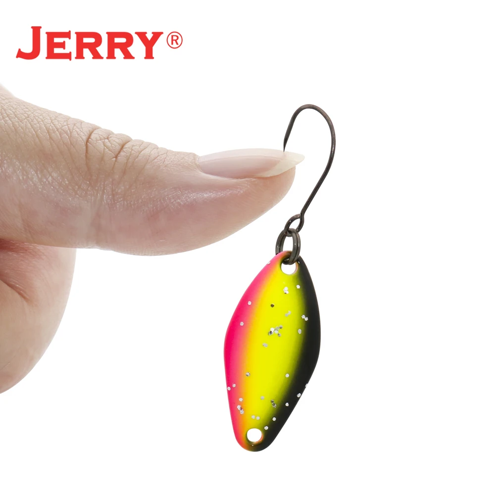Jerry Pawn Area Trout Spinning Fishing Lure UL Artificial Metal Spoon 2.2g UV Coating Glitter Hard Lure Lake Fishing Tackle
