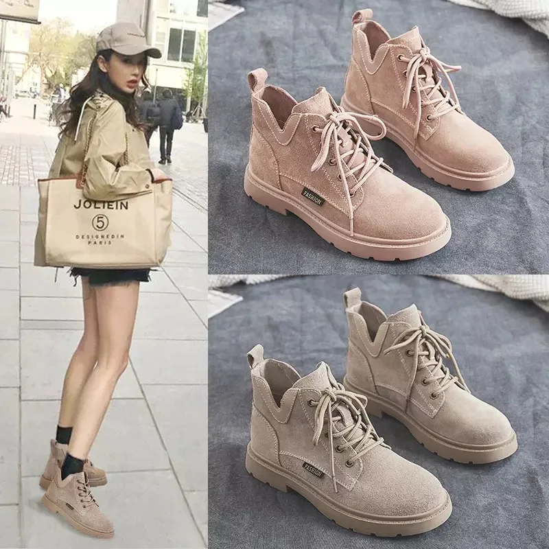 Ботинки мартинсы женские короткие ботинки в британском стиле ретро студенческие