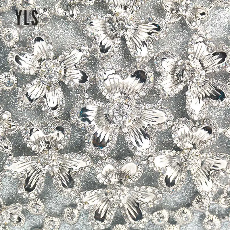 Women Silver Diamond Bag Crystal Clutch Fashion Evening Party Purse Bridal Flower Rhinestones Handbag Ladies Torebki Damskie | Багаж и