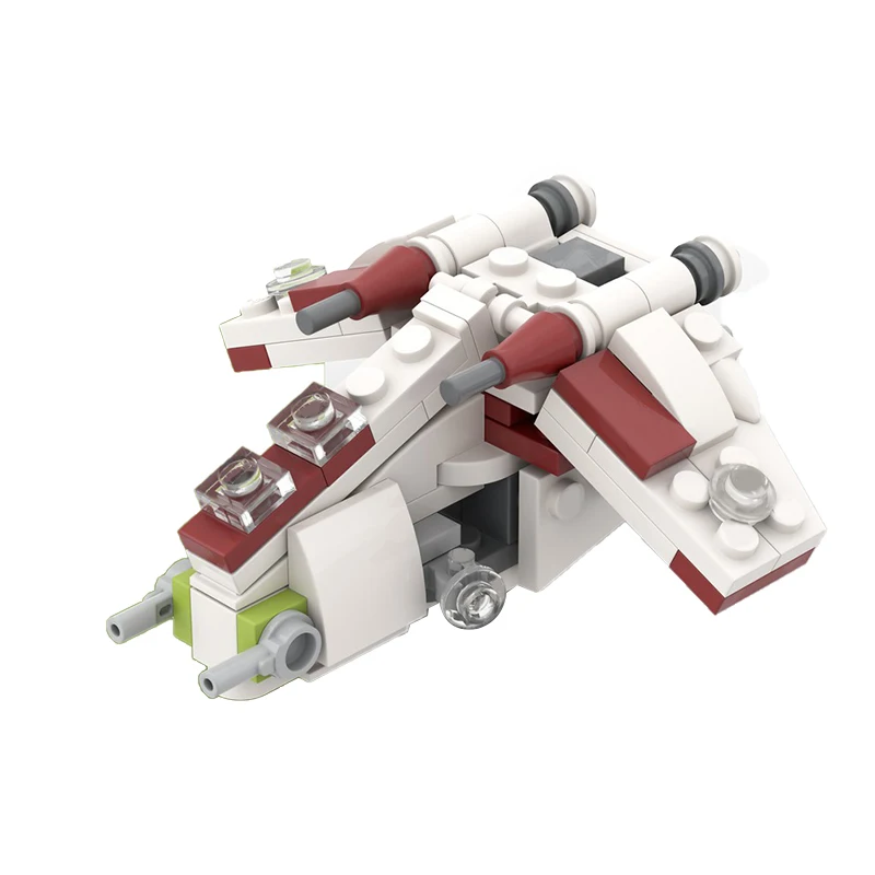 

MOC Micro Republic Gunship Building Blocks Kit Space War Mini Plane Fighter Model DIY Bricks Toys Kids Birthday Gifts Brain Game