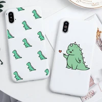 cartoon animal dinosaur phone case for iphone 13 12 11 pro max mini xs 8 7 6 6s plus x se 2020 xr candy white silicone cover