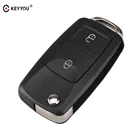 Сменный Чехол для автомобильного ключа KEYYOU, 2 кнопки, для VW Volkswagen MK4, Bora, Golf 4, 5, 6, Passat Polo, Bora, Touran, без лезвия