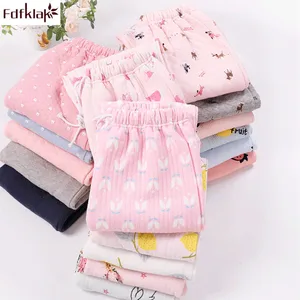 Осенне-зимние домашние штаны, женские хлопковые брюки, трехслойные хлопковые Теплые повседневные пижамные штаны, Женская плотная одежда для сна