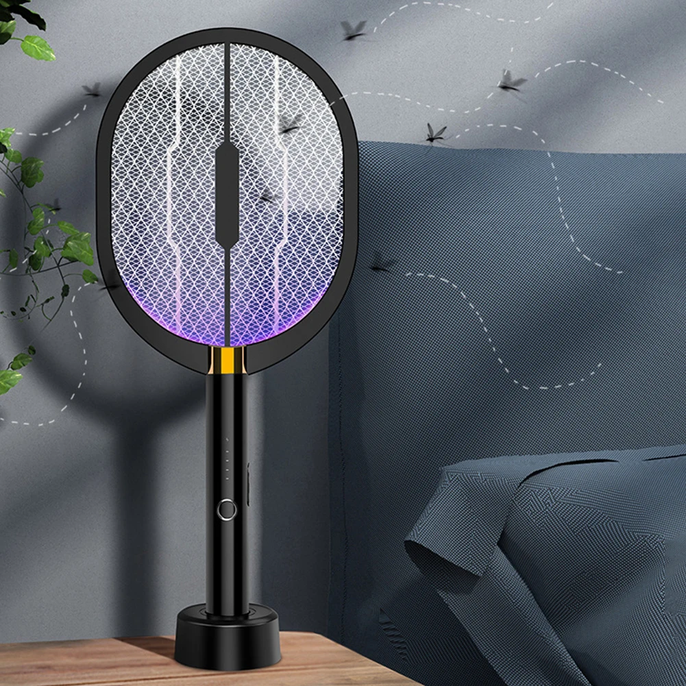 

3 In 1 USB Rechargeable Safe Insect Mosquito Killer Pest Control Electric Fly Swatter 3000V Grid Multifunction LED Light Outdoor