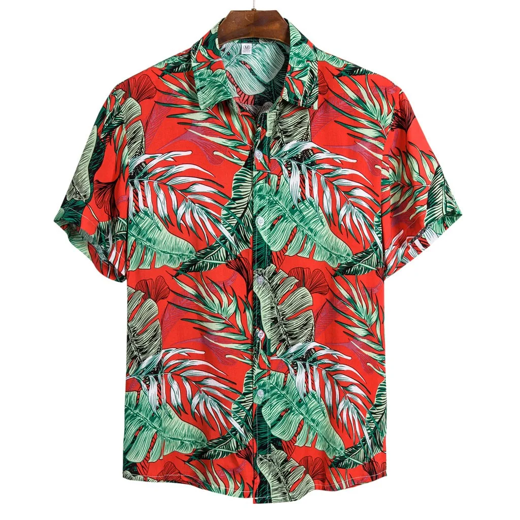 Camisa Masculina мужская летняя Этническая рубашка с коротким рукавом Повседневная