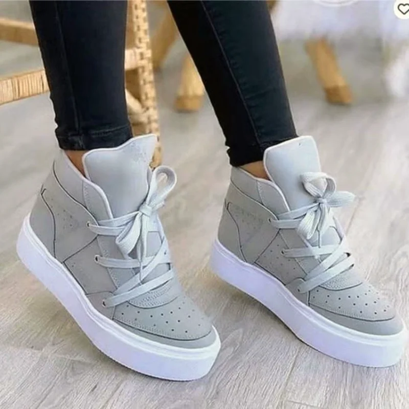 

Women's Sneakers 2021 Autumn Women Round Toe High Top Shoes Female Platform Fashion Vulcanized Shoes Lady Running Casual Shoes
