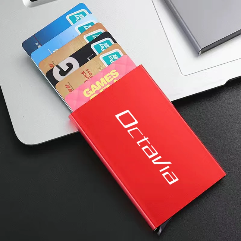 

Anti-theft Smart Holder Thin ID Card Holder Metal Bank Credit Card For Skoda OCTAVIA 2 3 A7 VRS MK2 MK3 a5 RS 2013-20205