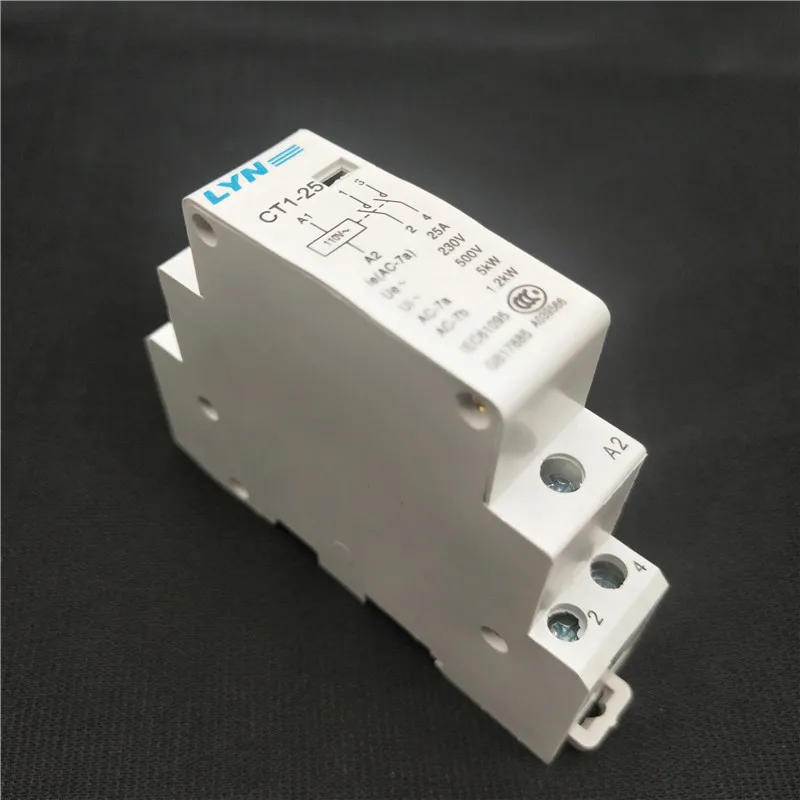 CT1 25 Американская классификация проводов 2р 25A 220V/230V 50/60HZ Din rail бытовой ac Контактор