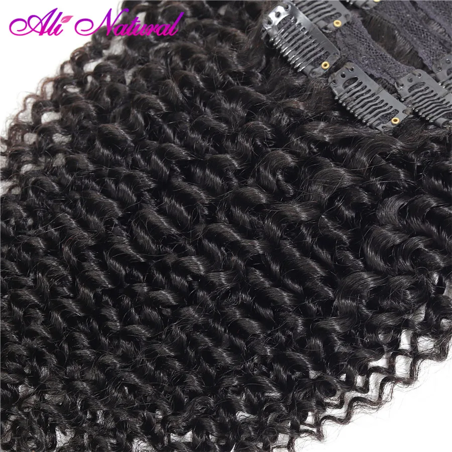 Зажим в Пряди человеческих волос для наращивания кудрявый вьющиеся волосы на всю