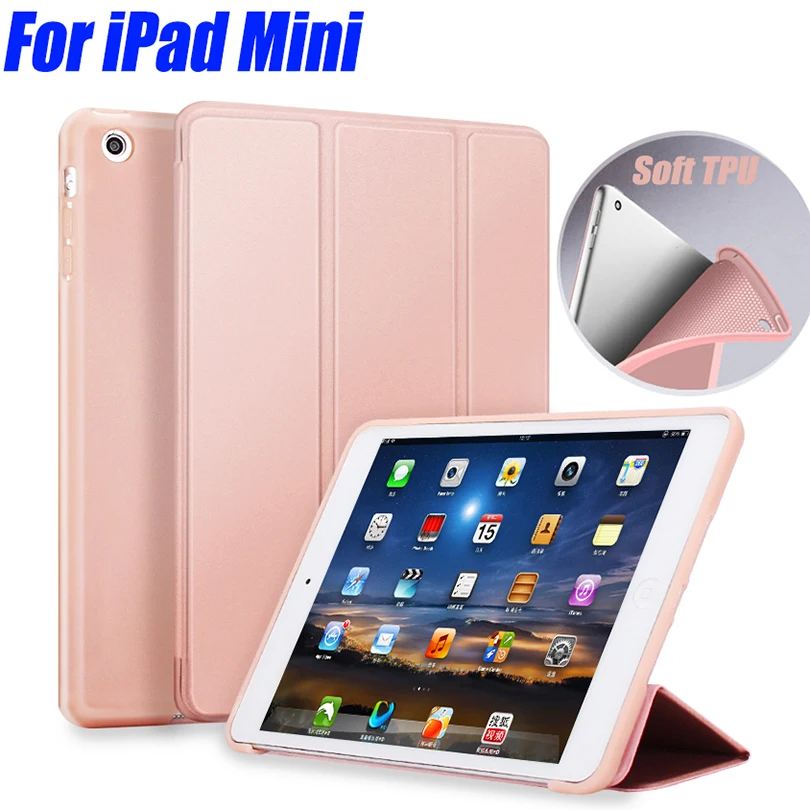 Чехол-накладка из искусственной кожи и силикона для iPad Mini 5 4 3 2 1 тонкий легкий