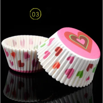 100 шт./компл. цветной печати muffin Торта Формы для кексов с подкладкой выпечки кексов коробка для чашек вечерние форма для торта декоративная инструмент