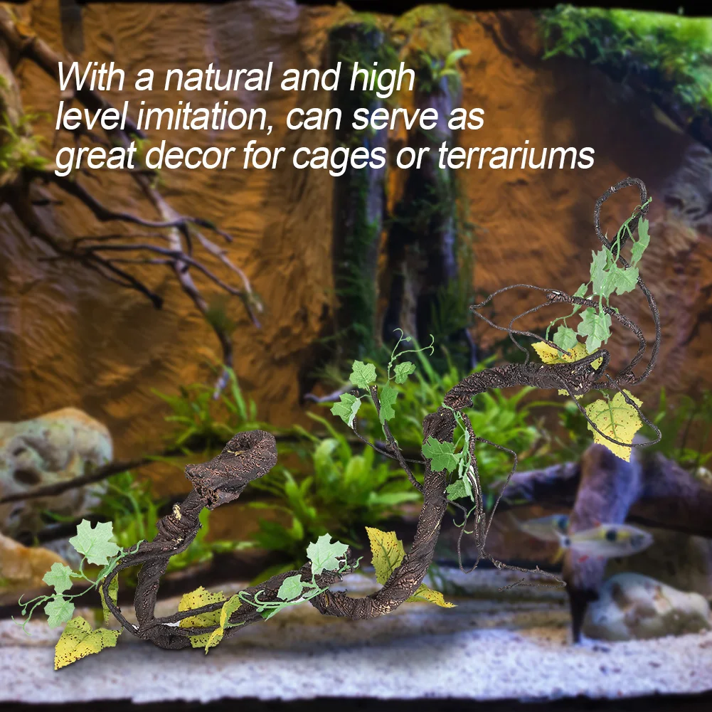 

Artificial Reptiles Vine Climber Jungle Forest Bend Branch Terrarium Cage Decor Lizard Chameleon Crawl Pet Toy