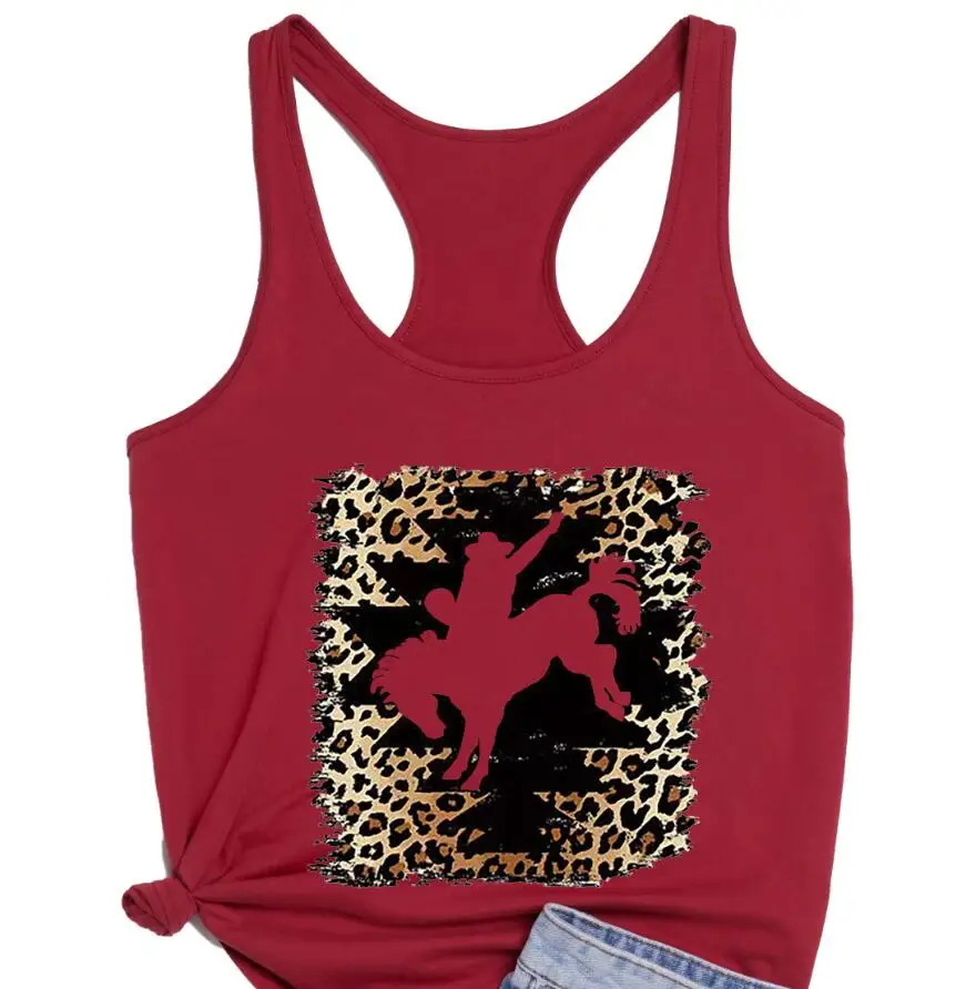 Повседневный жилет с леопардовым принтом в Западном ковбойском стиле женские